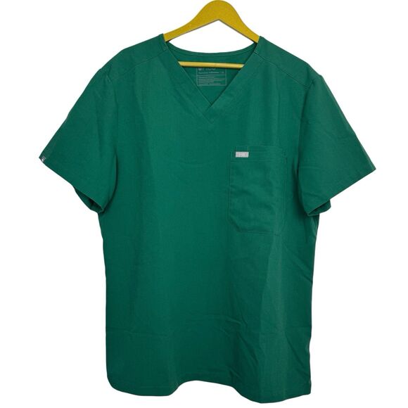 FIGS Mens Leon Three-Pocket Scrub Top Size XL Hunter Green Medical Nurse - Picture 1 of 6